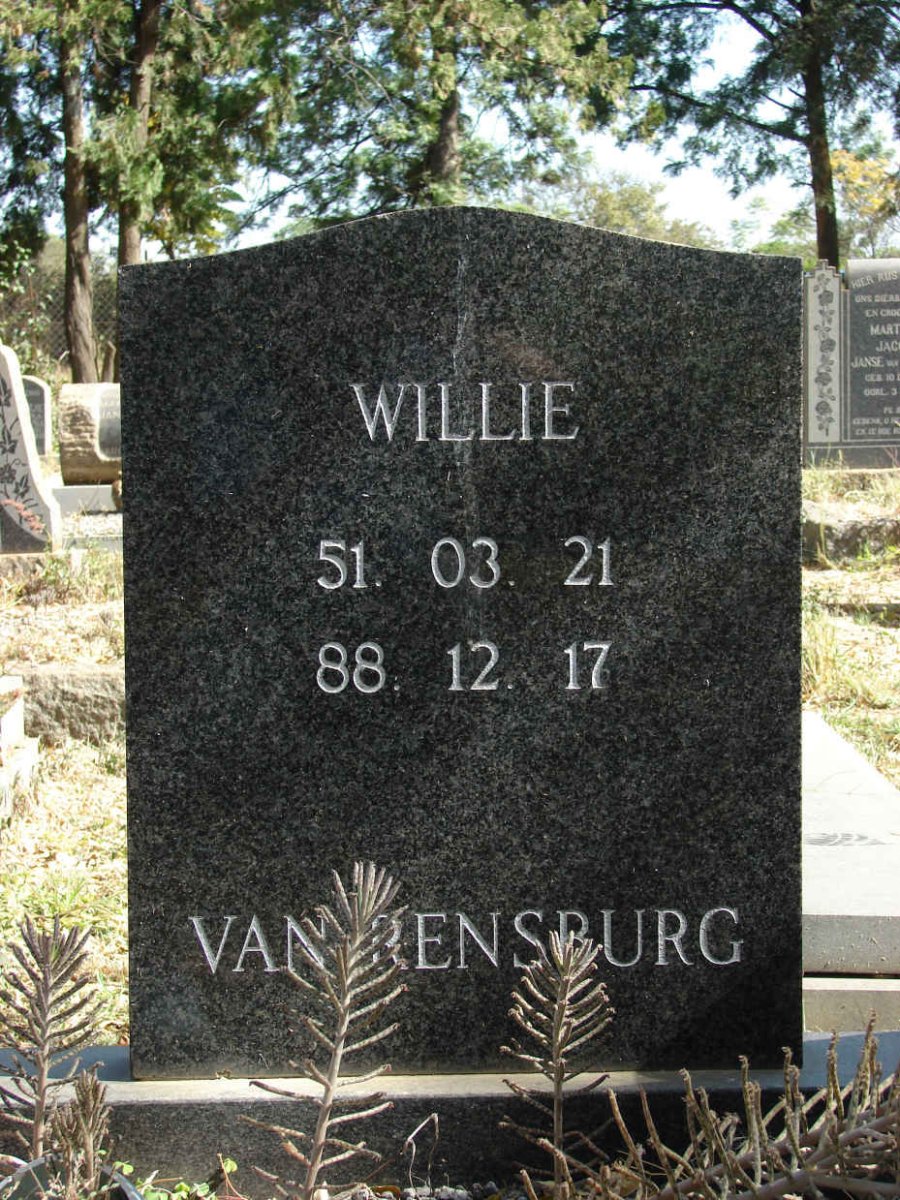 RENSBURG Willie, van 1951-1988