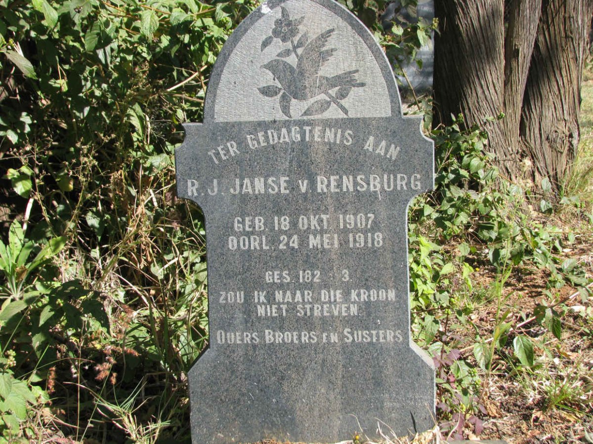 RENSBURG R.J., Janse v. 1907-1918