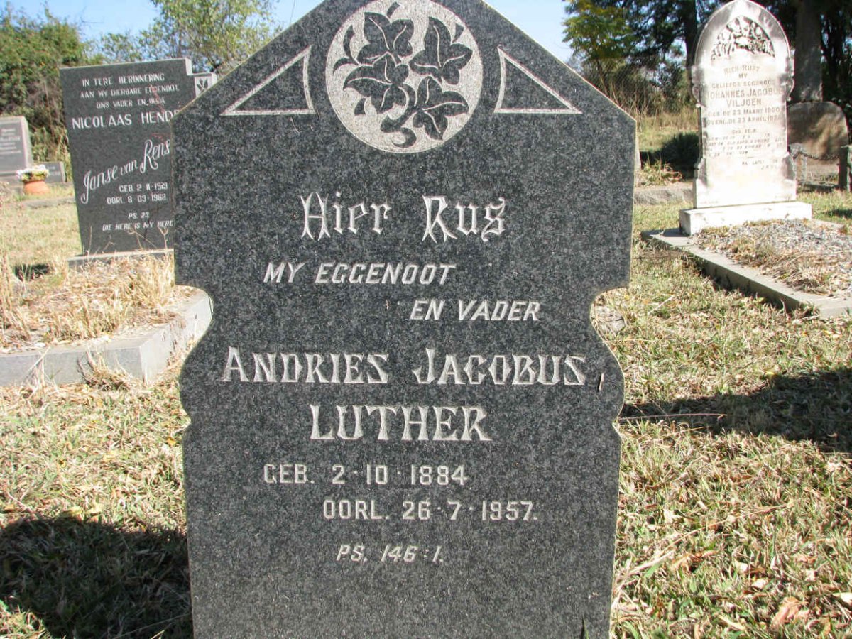 LUTHER Andries Jacobus 1884-1957