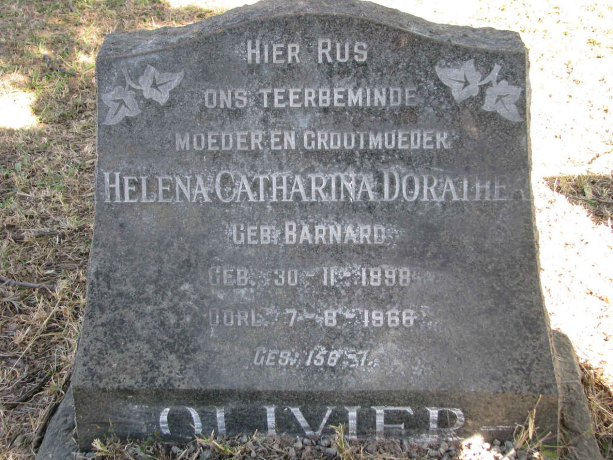 OLIVIER Helena Catharina Dorathea nee BARNARD 1898-1966