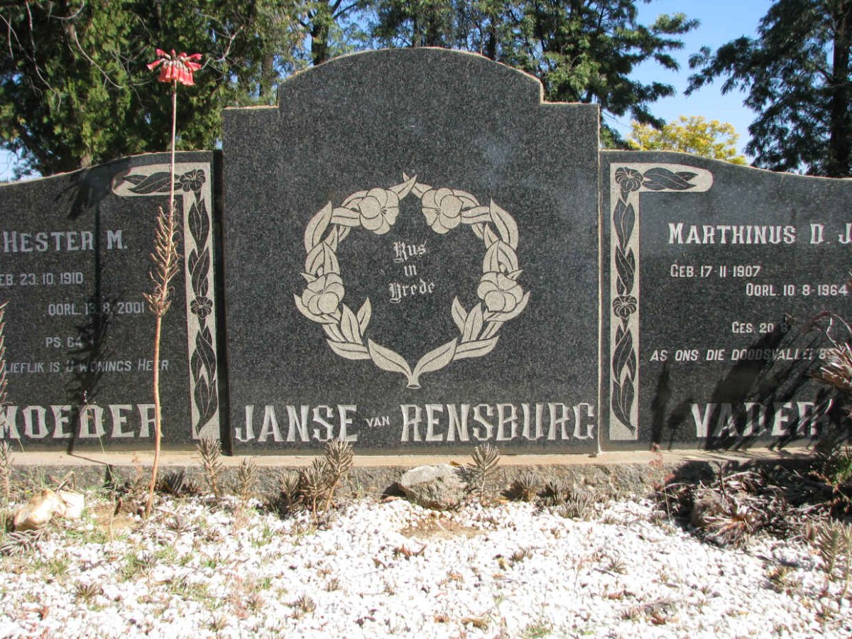 RENSBURG Marthinus D.J., Janse van 1907-1964 &amp; Hester M. 1910-2001