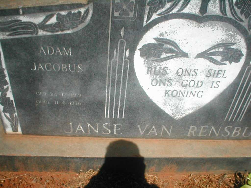 RENSBURG Adam Jacobus, Janse van 1919-1976