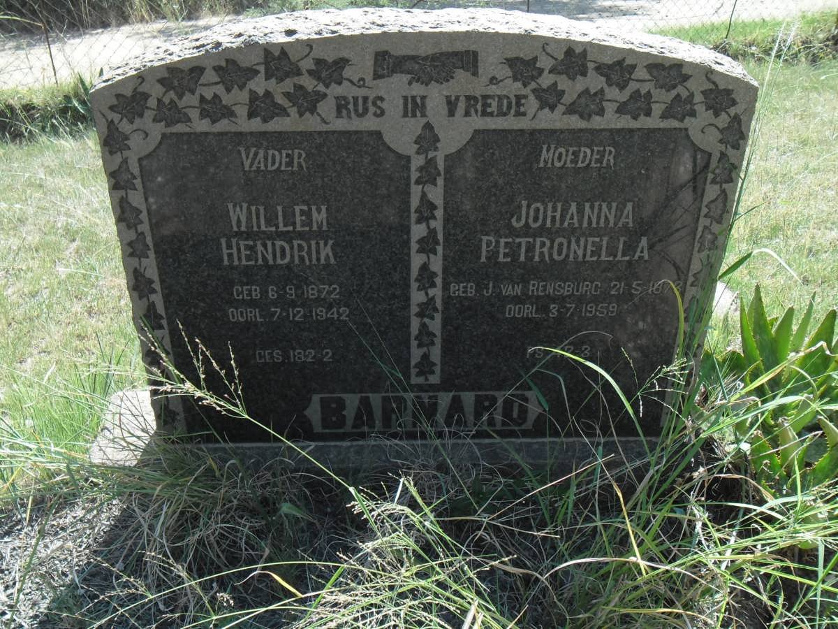 BARNARD Willem Hendrik 1872-1942 &amp; Johanna Petronella J. VAN RENSBURG 1873-1959