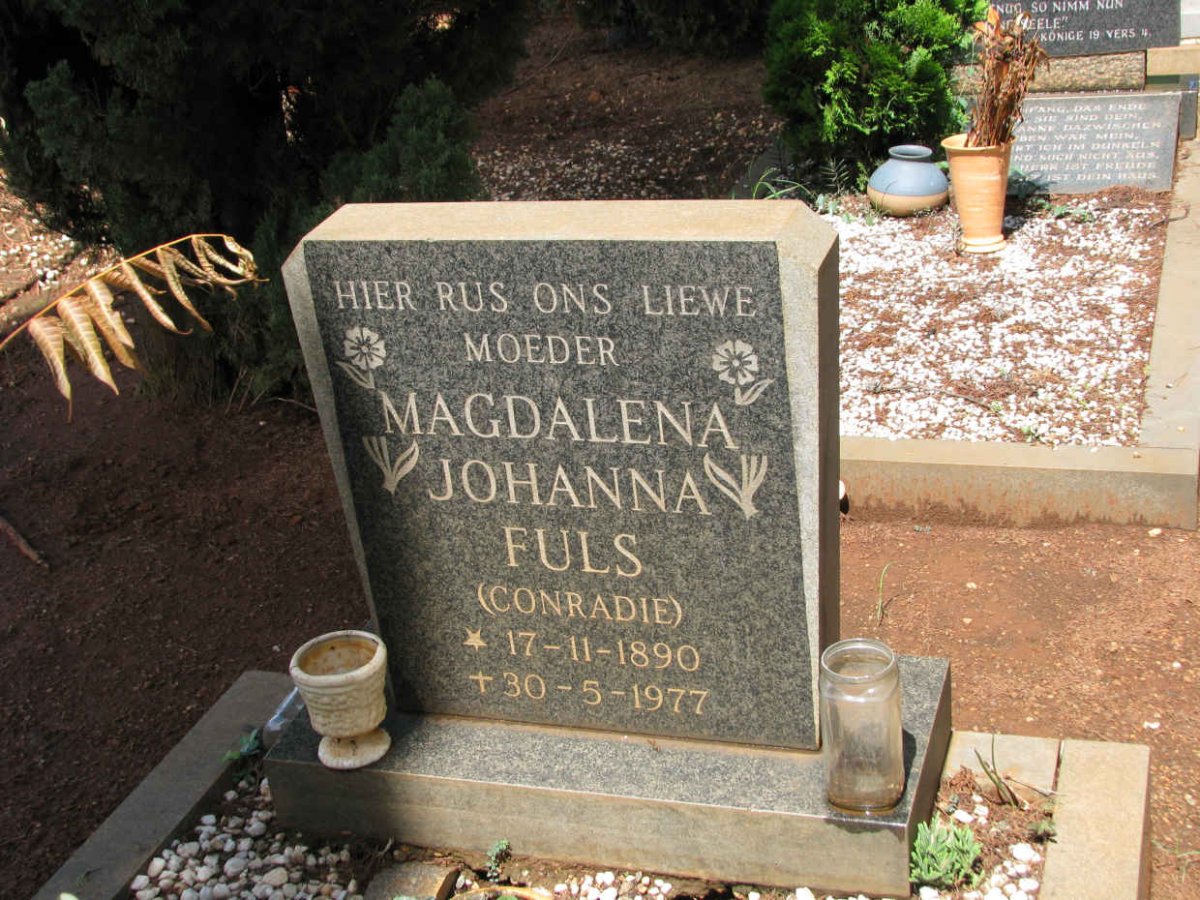 FULS Magdalena Johanna nee CONRADIE 1890-1977