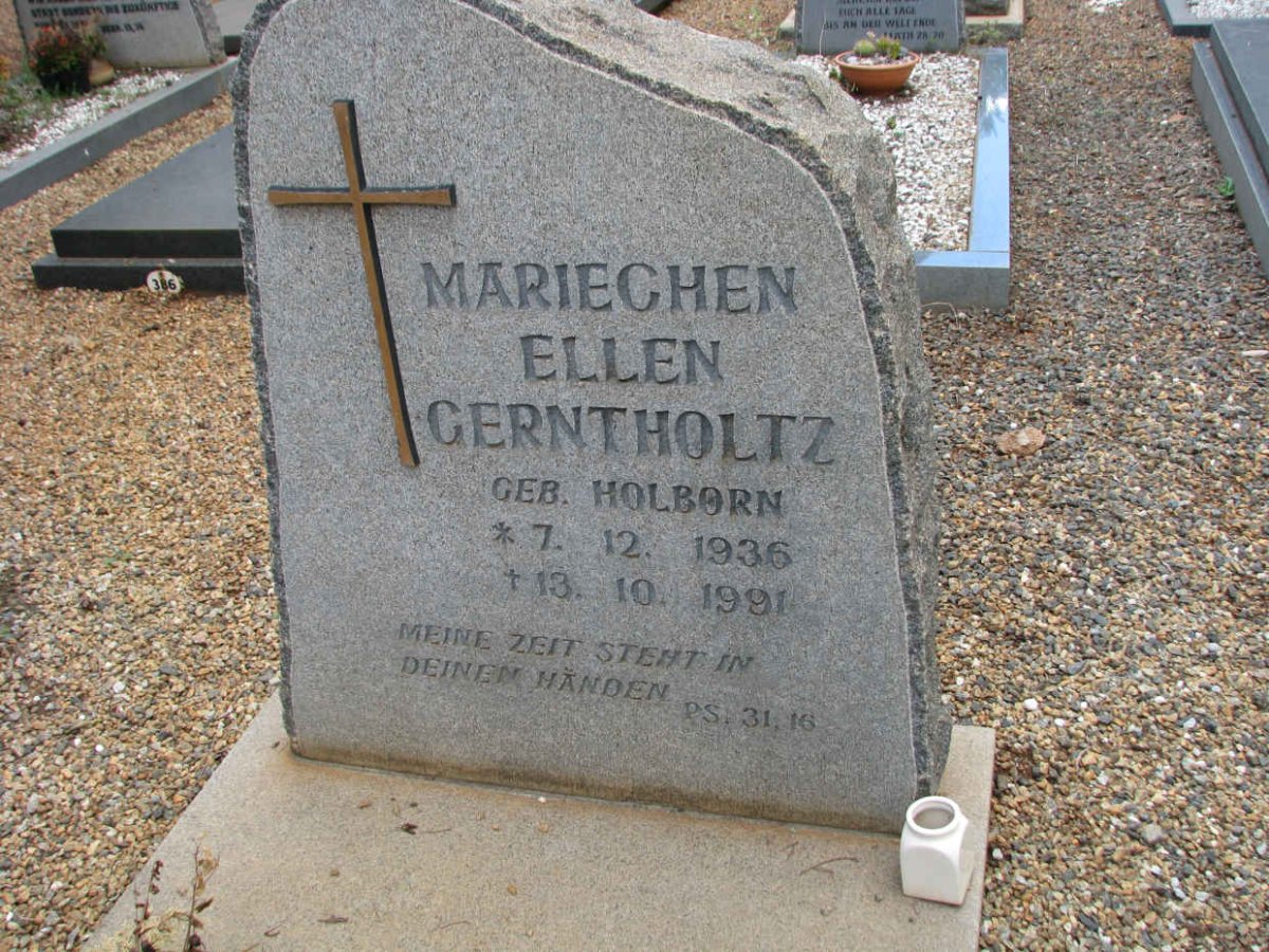GERNTHOLTZ Mariechen Ellen nee HOLBORN 1936-1991