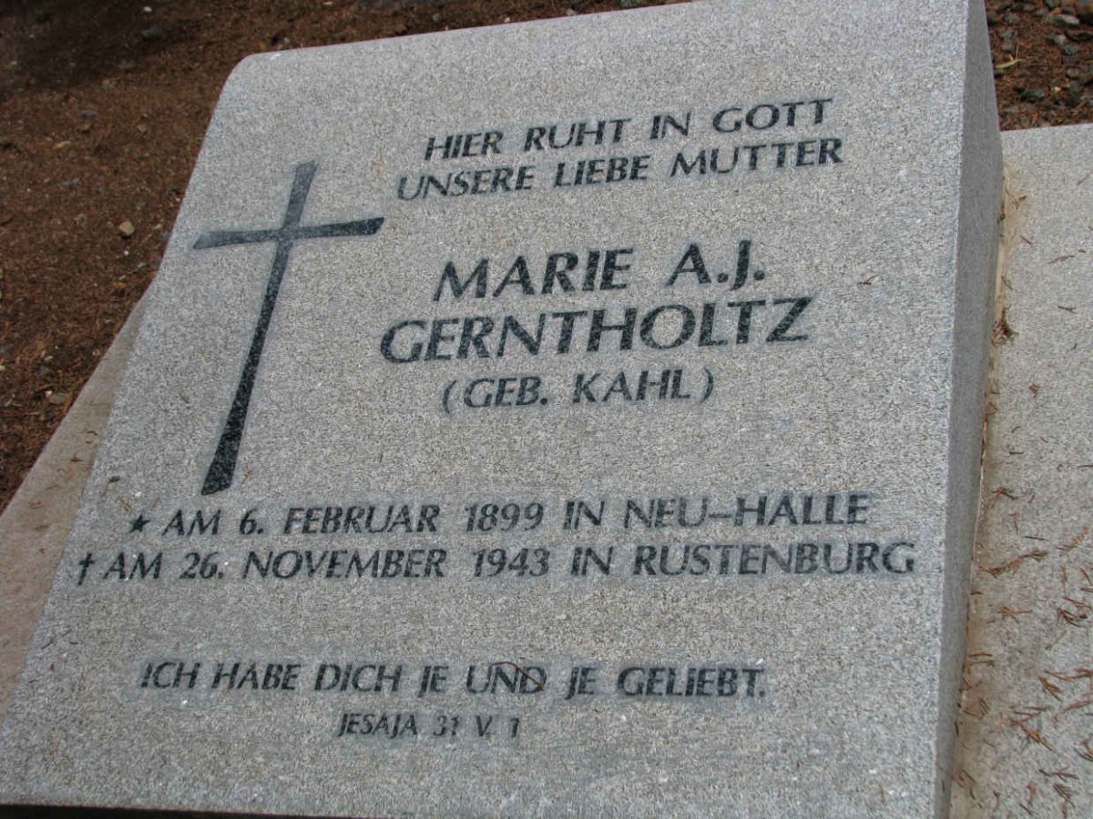 GERNTHOLTZ Marie A.J. nee KAHL 1899-1943