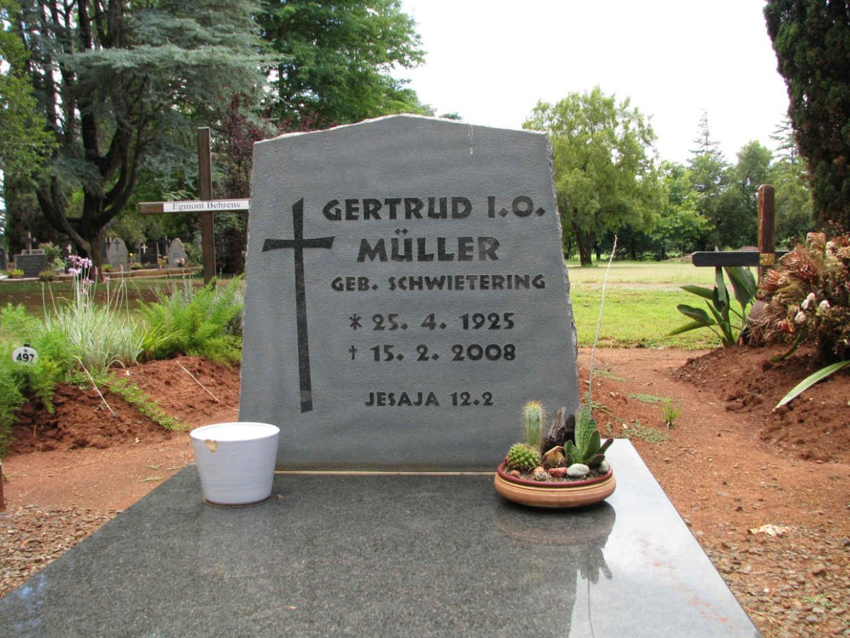 MULLER Gertrud I.O. nee SCHWIETERING 1925-2008