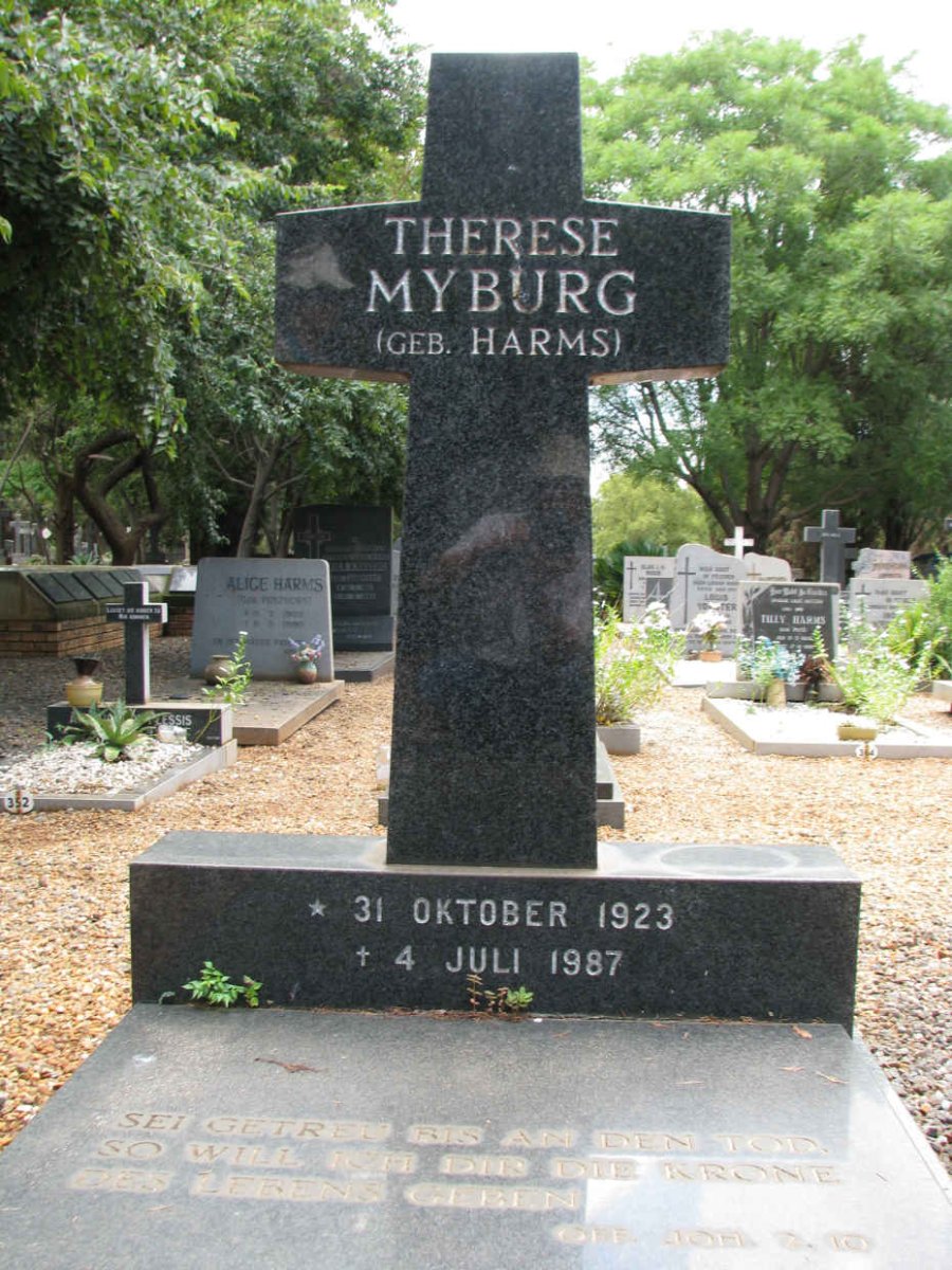 MYBURGH Therese nee HARMS 1923-1987