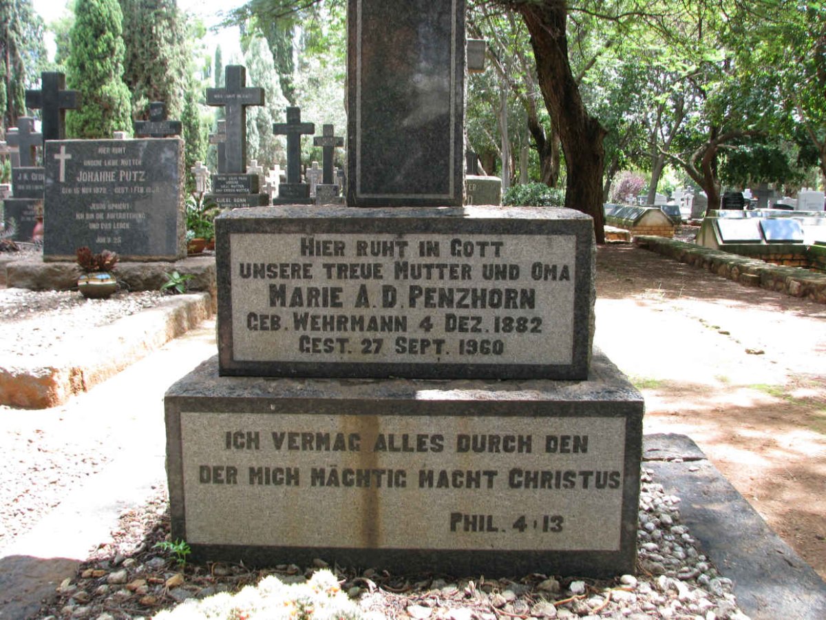PENZHORN Marie A.D. nee WEHRMANN 1882-1960