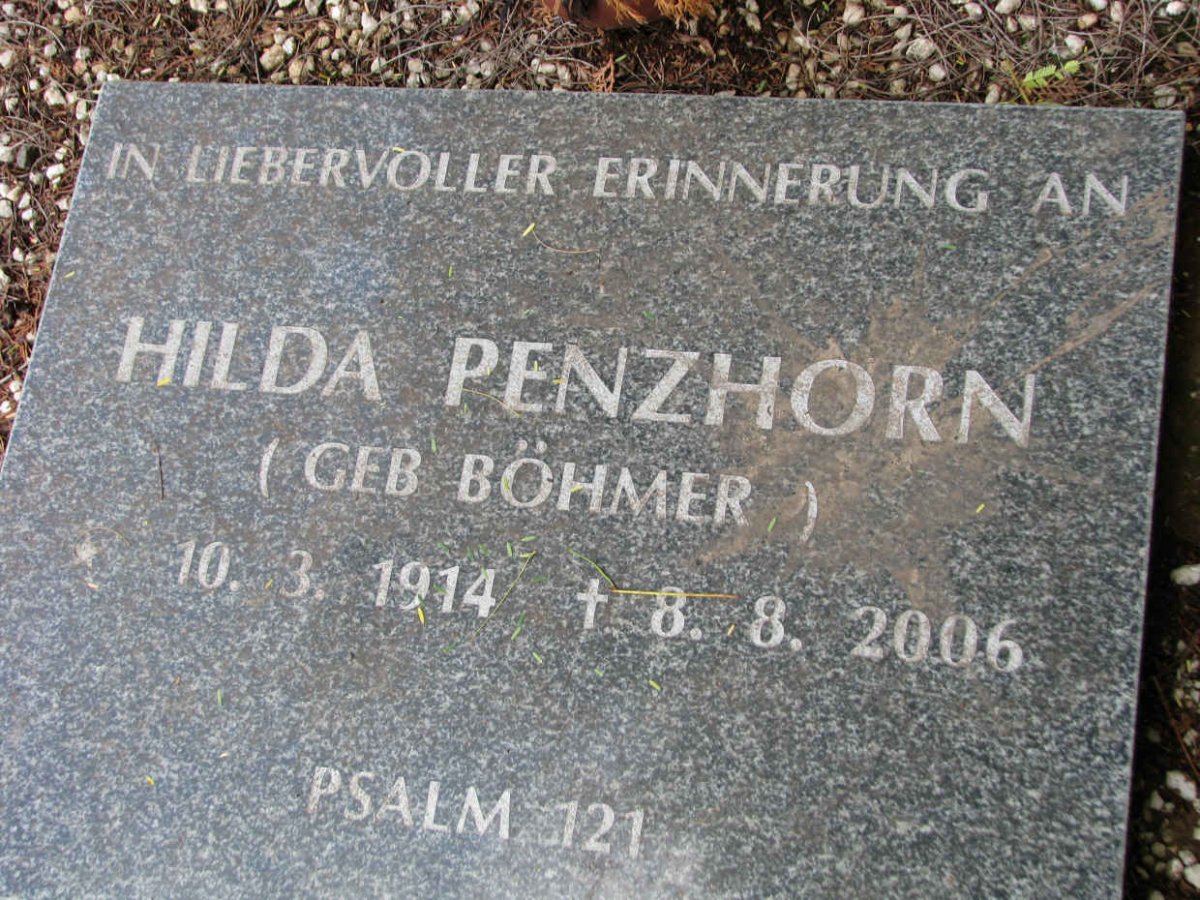 PENZHORN Hilda nee BOHMER 1914-2006