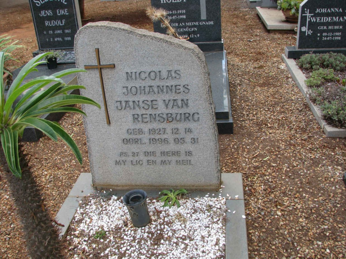RENSBURG Nicolas Johannes, Janse van 1927-1996
