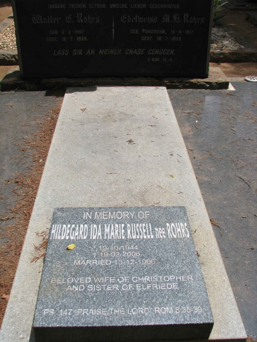 RUSSEL Hildegard Ida Marie nee RÖHRS 1944-2006