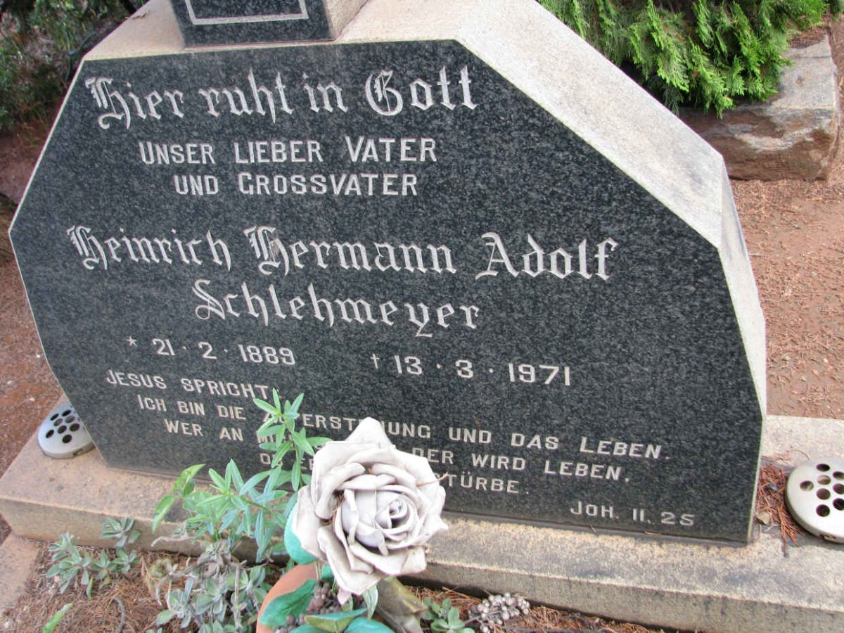 SCHLEHMEYER Heinrich Hermann Adolf 1889-1971