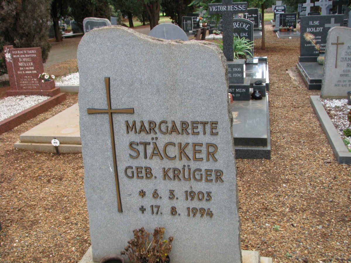 STACKER Margarete nee KRUGER 1903-1994