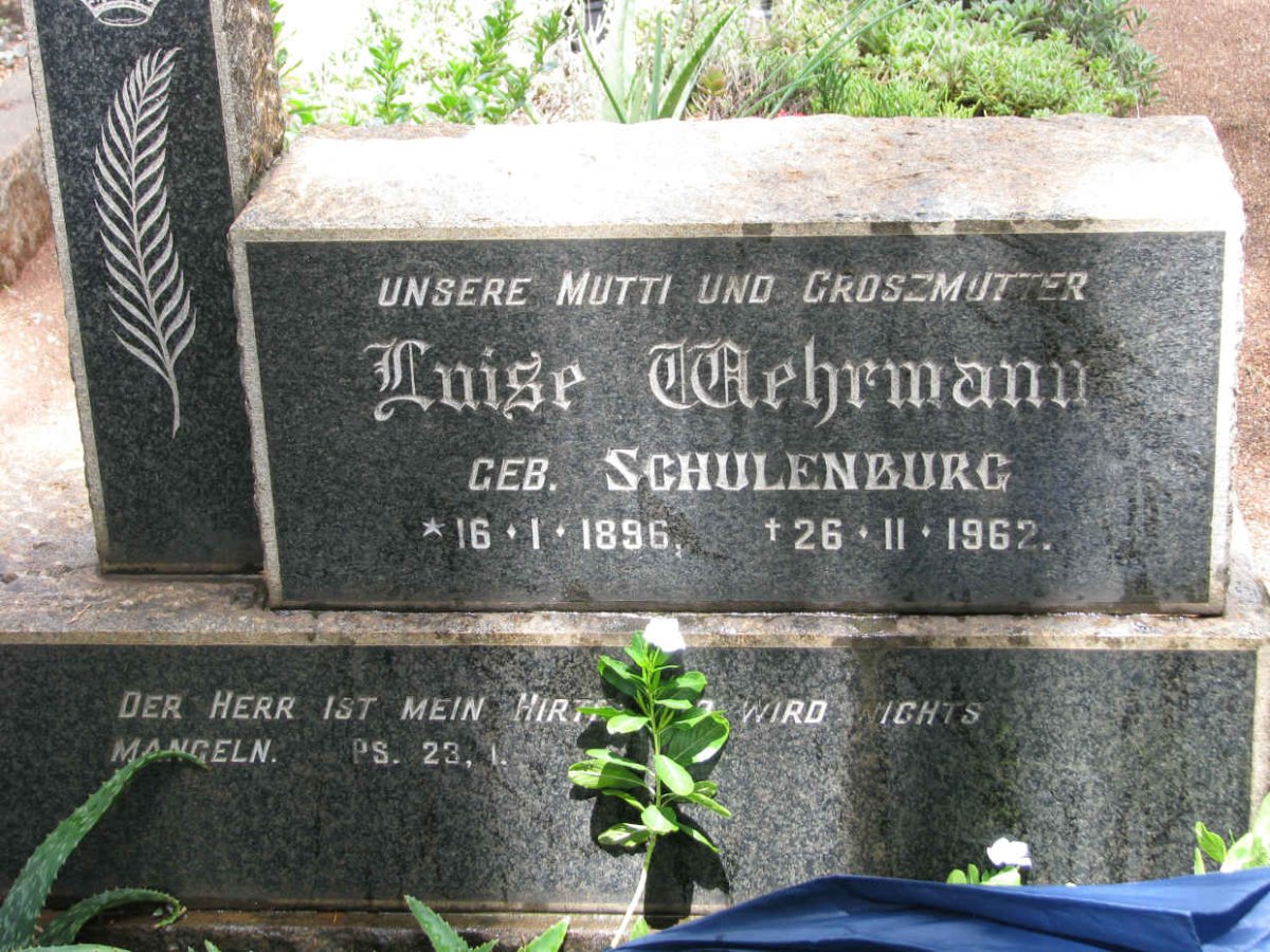 WEHRMANN Luise nee SCHULENBURG 1896-1962