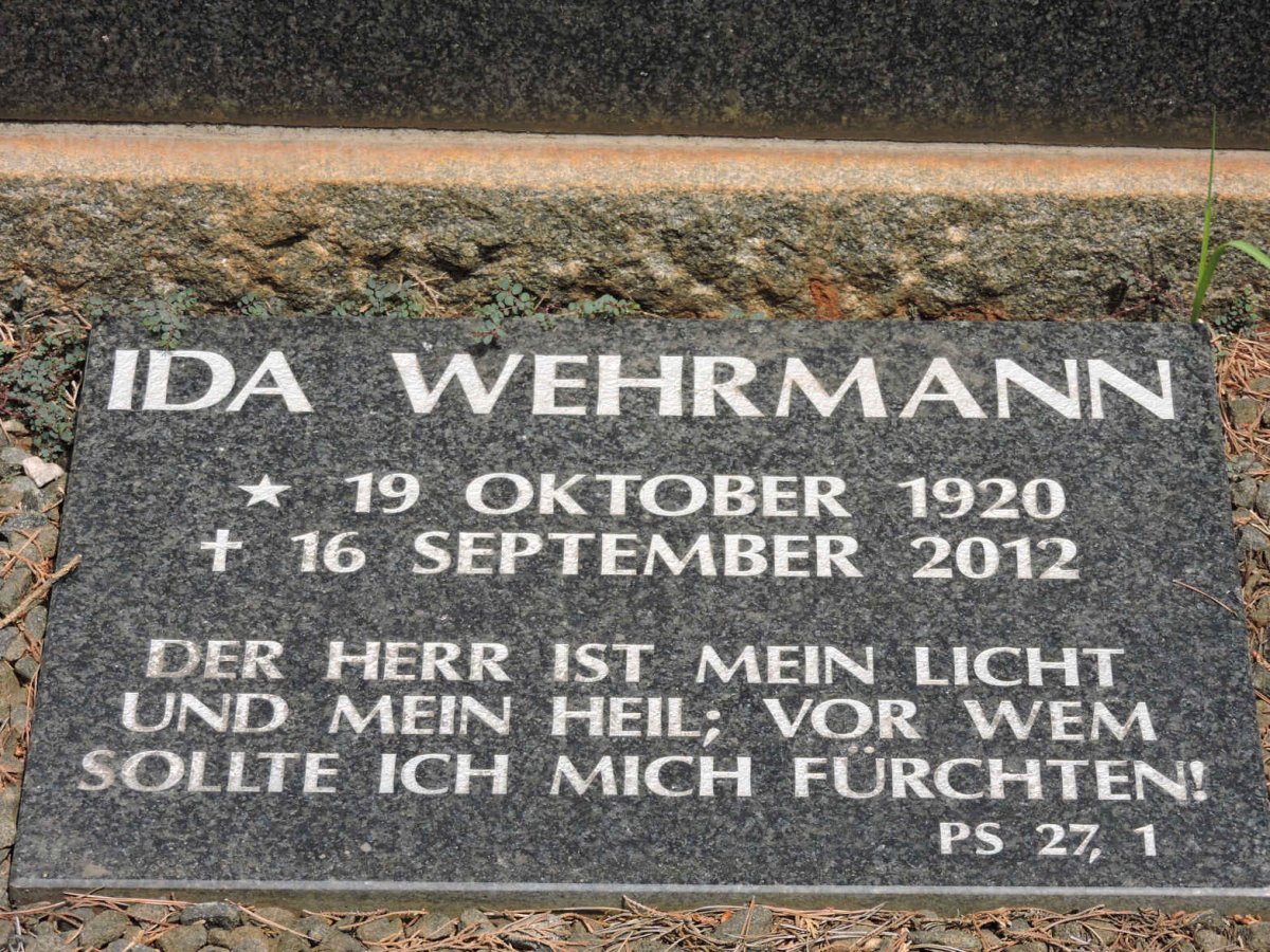 WEHRMANN Christoph 1881-1968 &amp; Ida 1920-2012