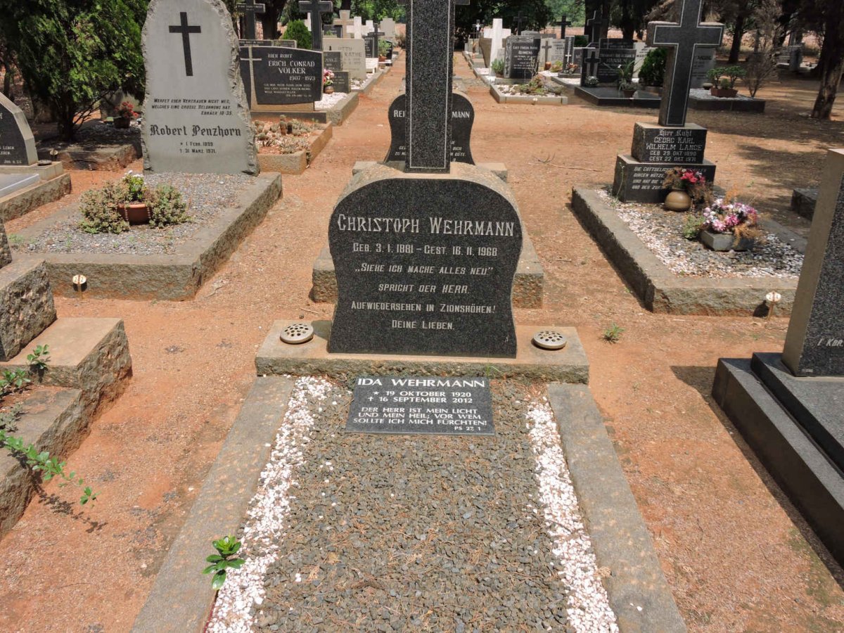 WEHRMANN Christoph 1881-1968 &amp; Ida 1920-2012