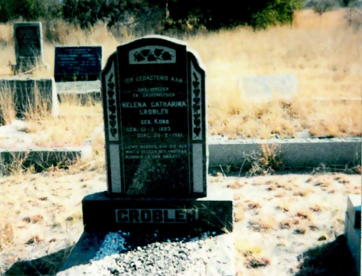 GROBLER Helena Catharina nee KORB 1883-1961