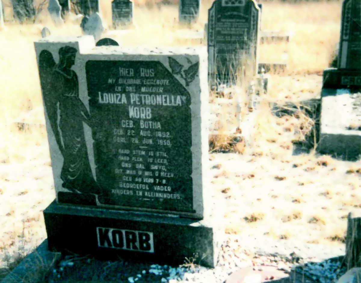 KORB Louiza Petronella nee BOTHA 18?2-19?0