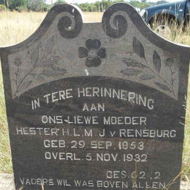 RENSBURG Hester H.L.M., J.v. 1853-1932 