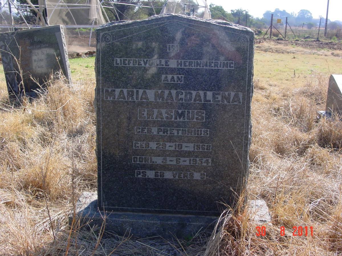 ERASMUS Maria Magdalena nee PRETORIUS 1868-1954