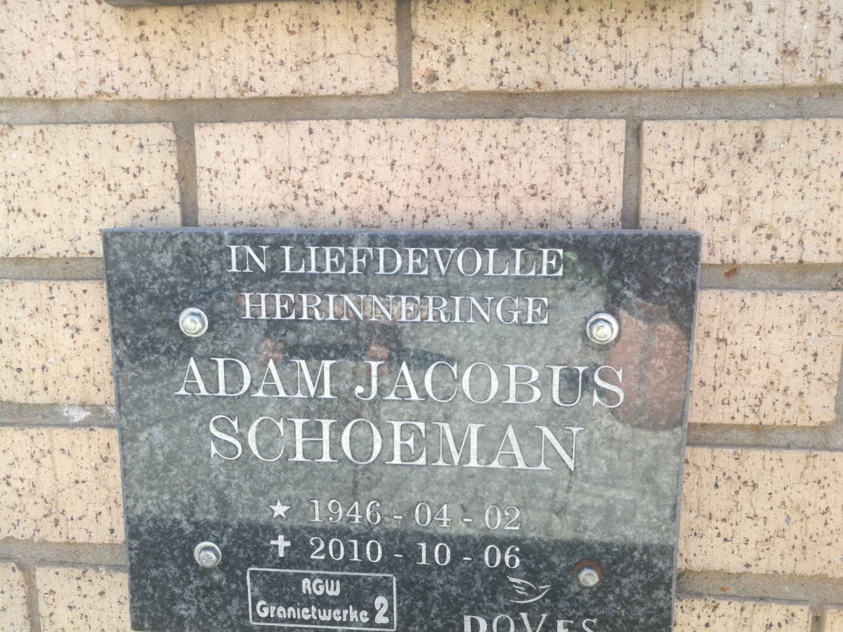 SCHOEMAN Adam Jacobus 1946-2010