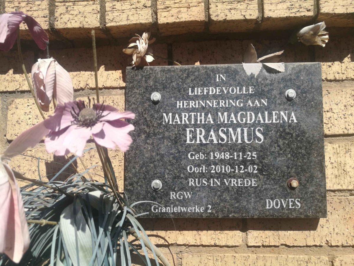 ERASMUS Martha Magdalena 1948-2010