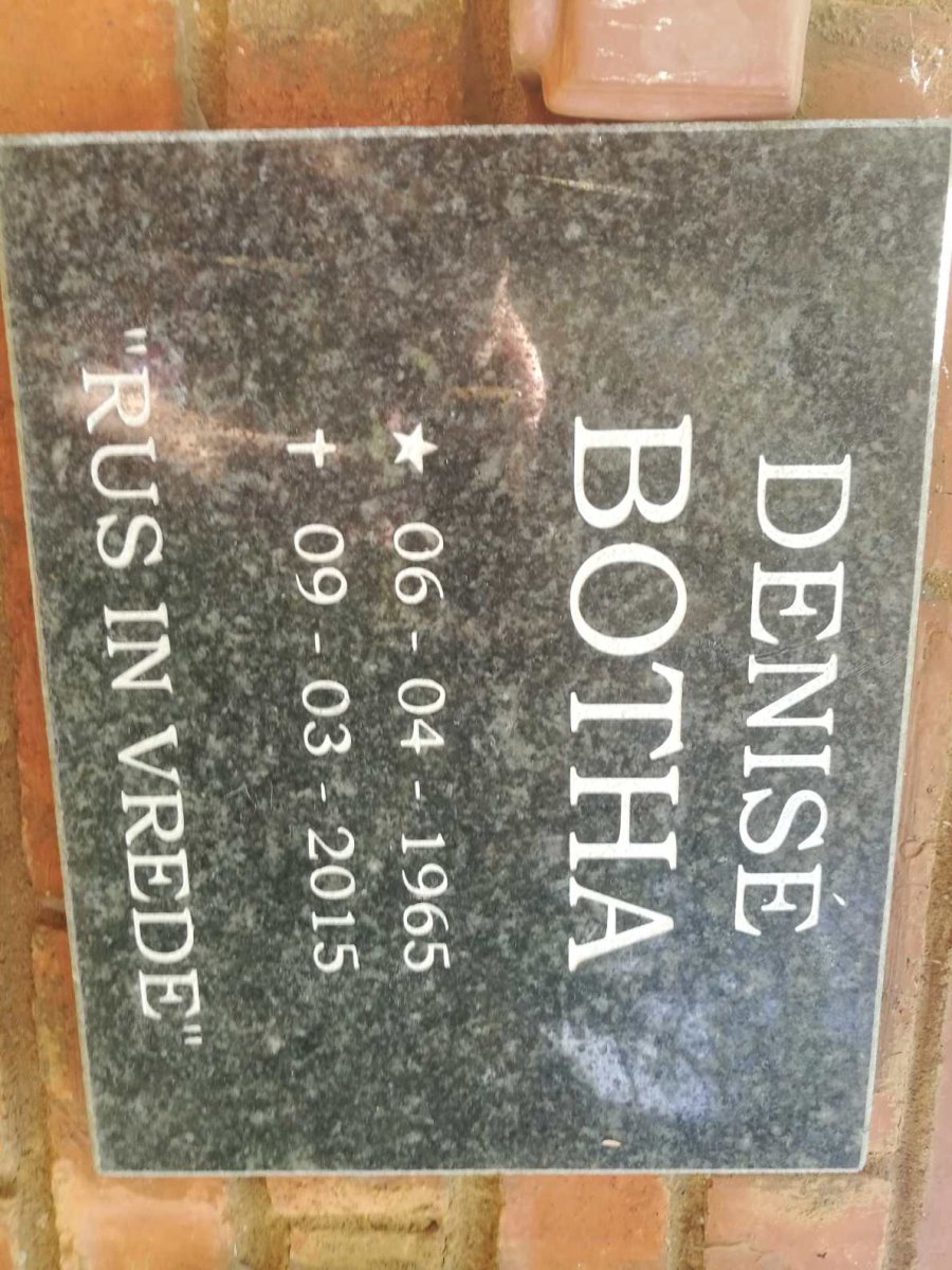 BOTHA Denisé 1965-2015