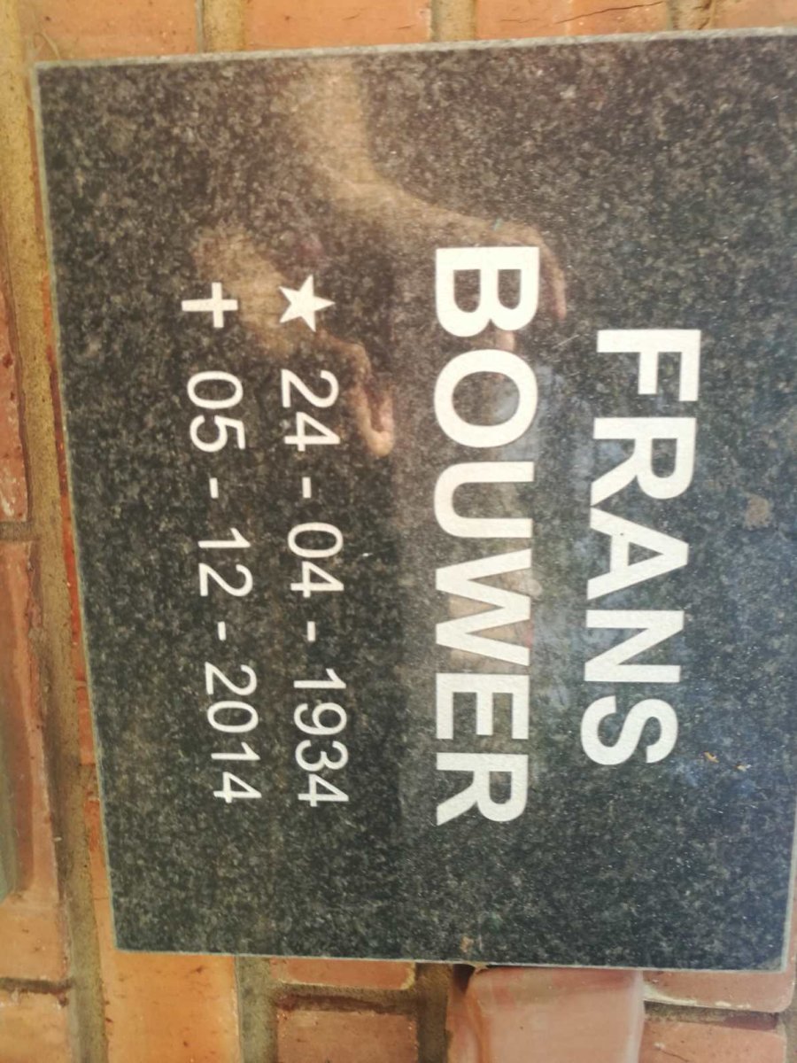 BOUWER Frans 1934-2014