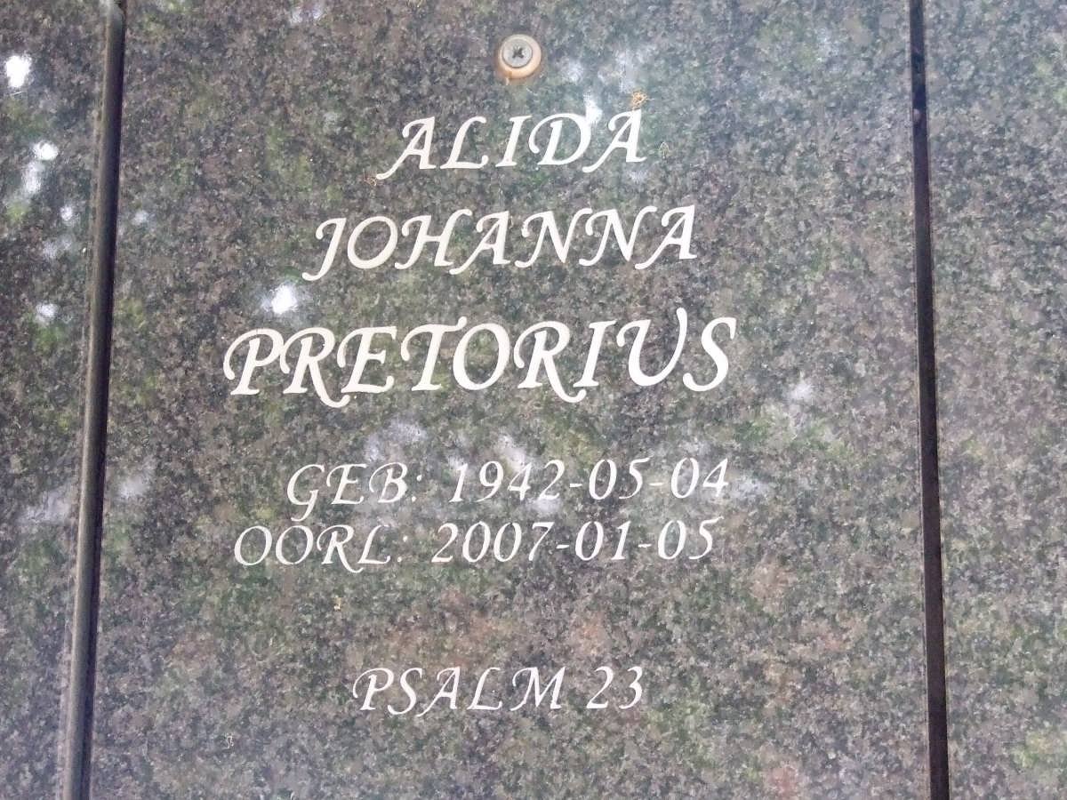 PRETORIUS Alida Johanna 1942-2007