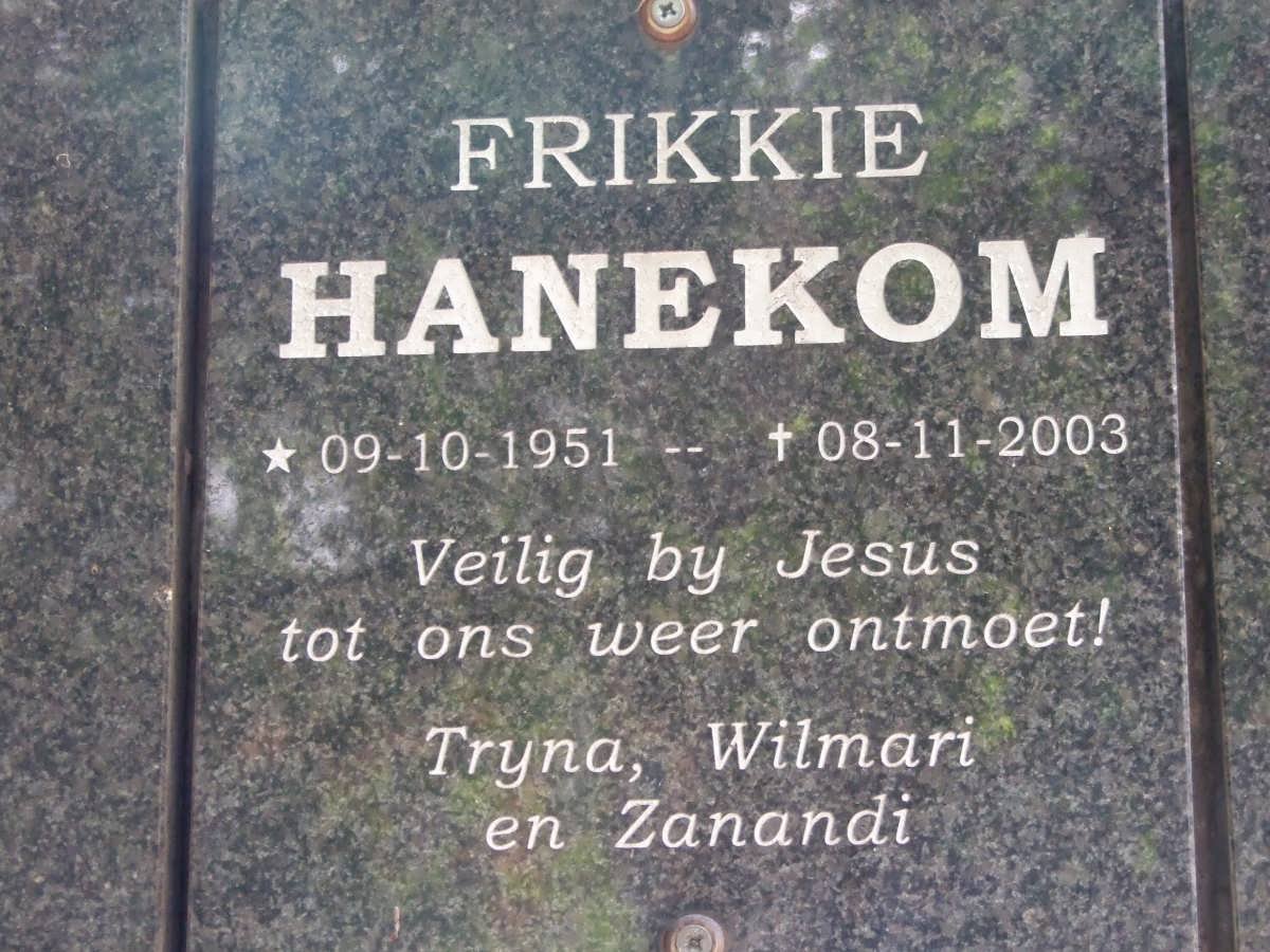 HANEKOM Frikkie 1951-2003
