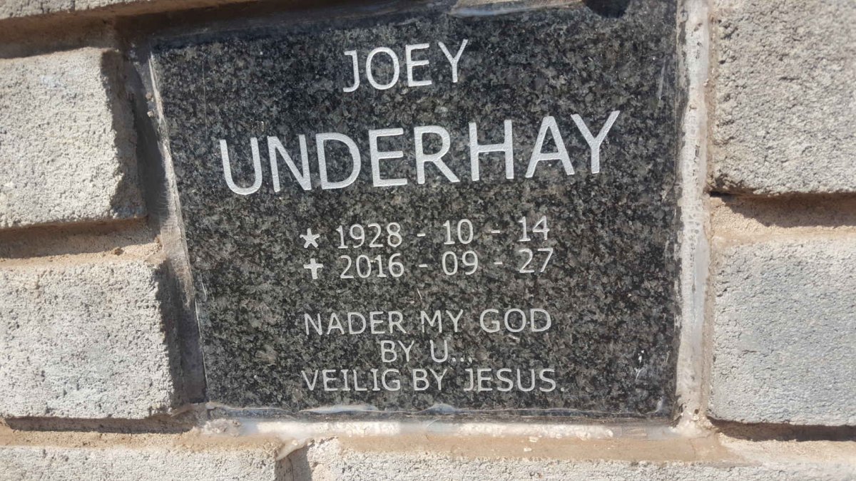 UNDERHAY Joey 1928-2016