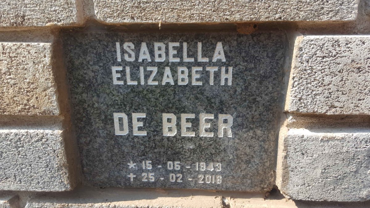 BEER Isabella Elizabeth, de 1943-201?
