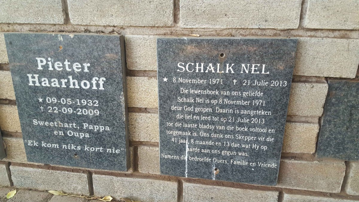 HAARHOFF Pieter 1932-2009 :: NEL Schalk 1971-2013