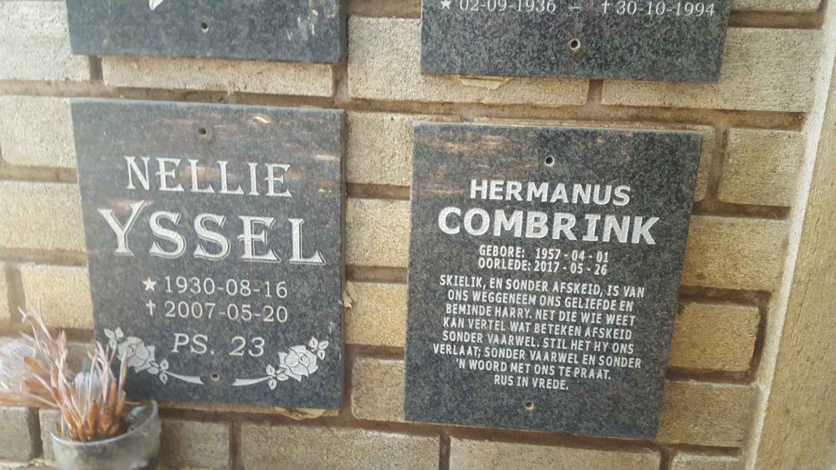 YSSEL Nellie 1930-2007 :: COMBRINK Hermanus 1957-2017