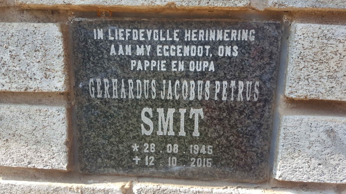 SMIT Gerhardus Jacobus Petrus 1945-2015