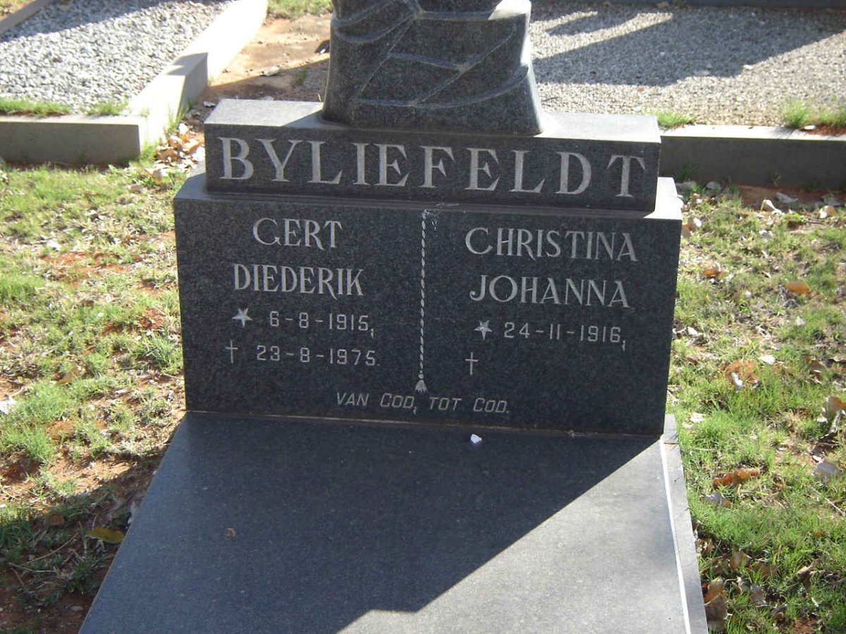 BYLIEFELDT Gert Diederik 1915-1975 &amp; Christina Johanna 1916-