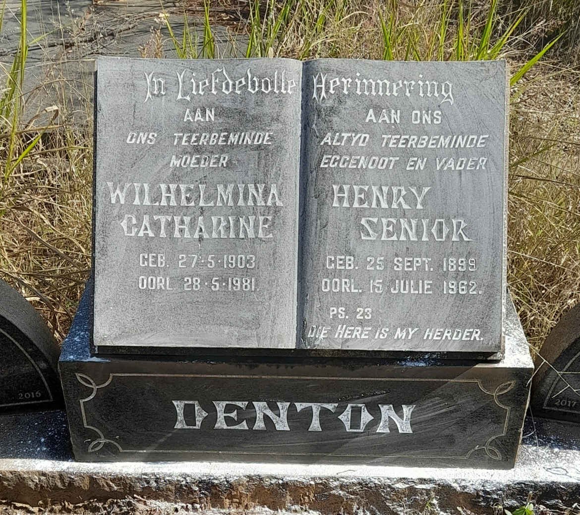 DENTON Henry Senior 1899-1962 &amp; Wilhelmina Catharina 1903-1981