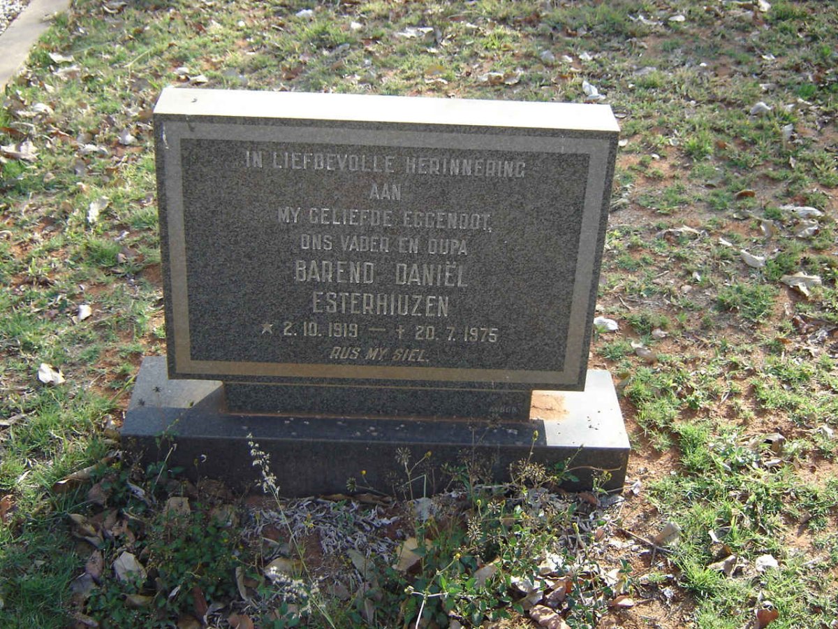 ESTERHUIZEN Barend Daniel 1919-1976