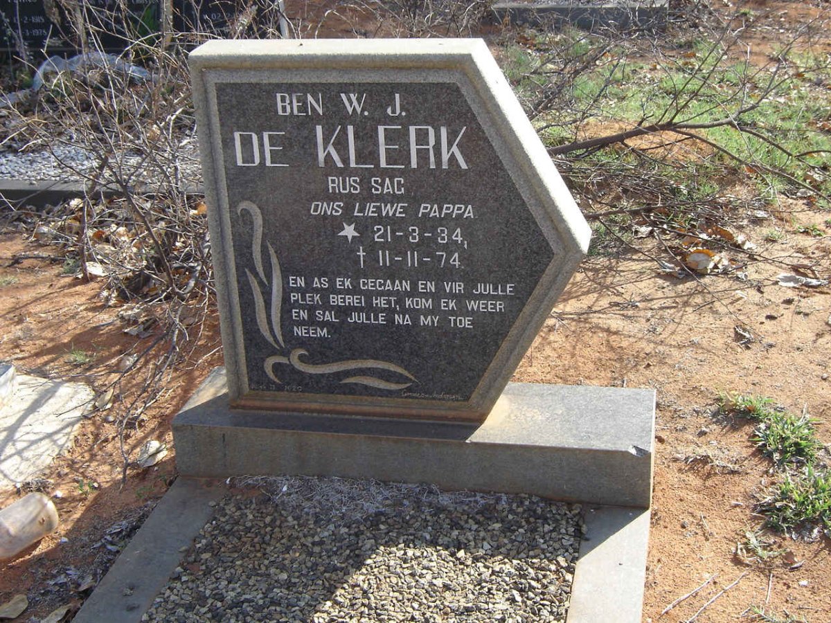 KLERK Ben W.J., de 1934-1974