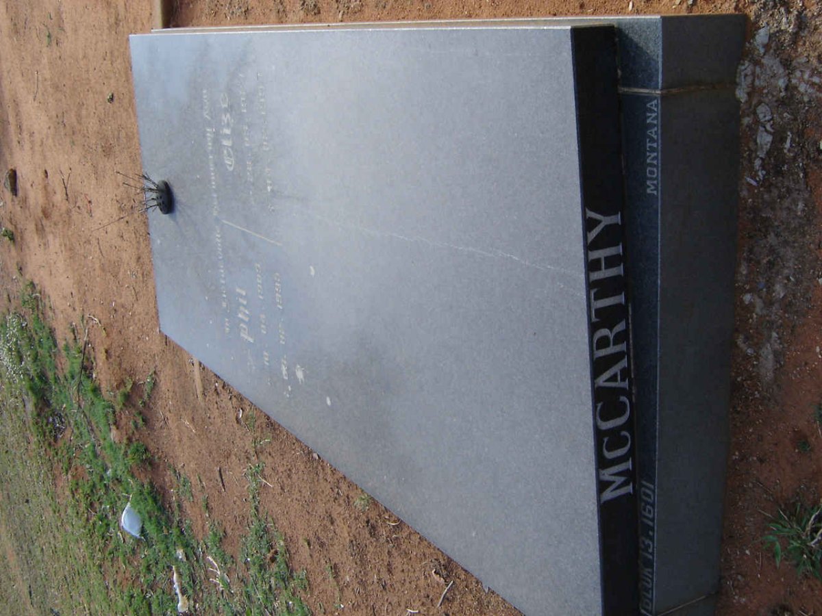 McCARTHY Phil 1909-1995 &amp; &amp; Elize 1927-1997