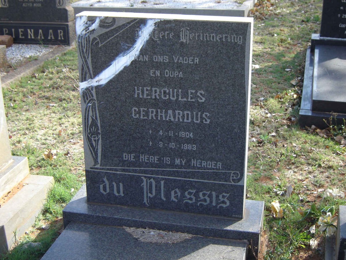 PLESSIS Hercules Gerhardus, du 1904-1983