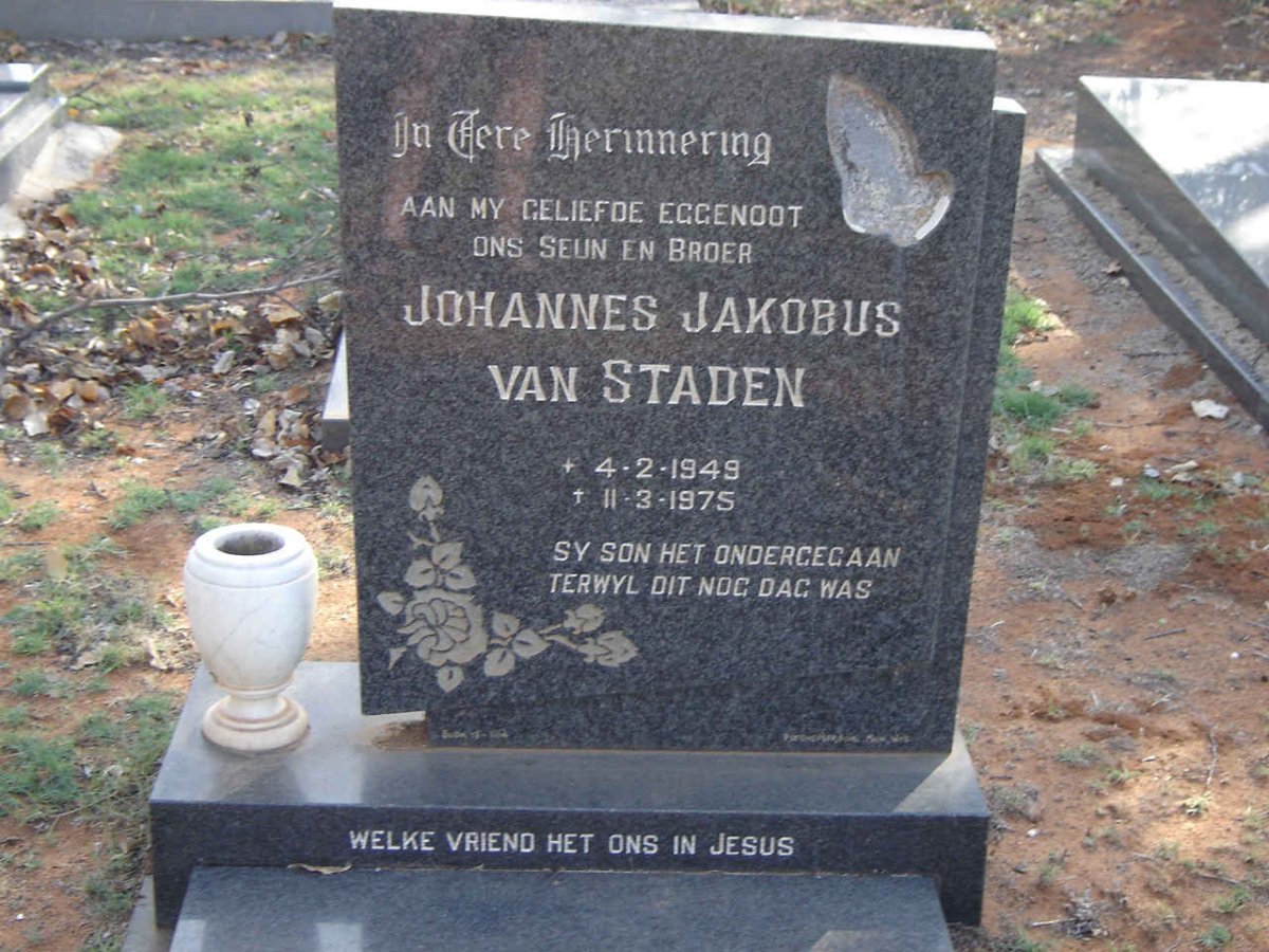 STADEN Johannes Jakobus, van 1949-1975