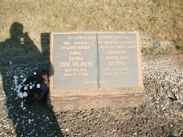BOTHA Hendrik Nicolaas 1869-1953 &amp; Anna Sophia VILJOEN 1873-1962