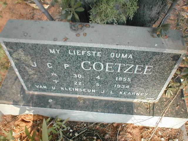 COETZEE J.C.P. 1855-1934