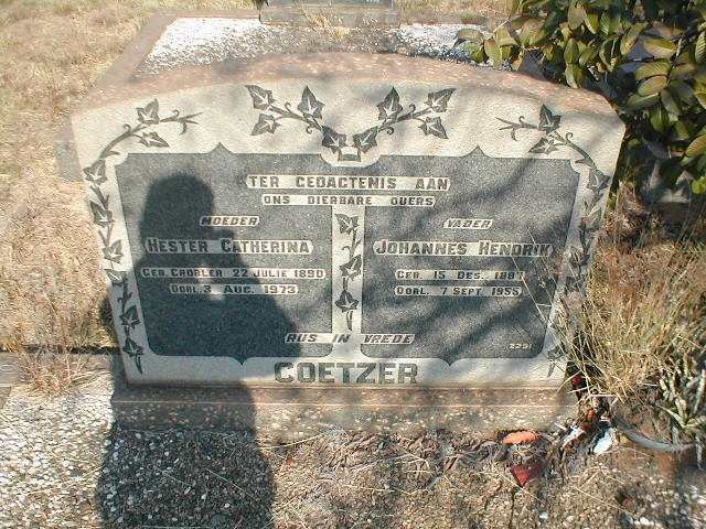 COETZER Johannes Hendrik 1887-1955 &amp; Hester Catherina GROBLER 1890-1973