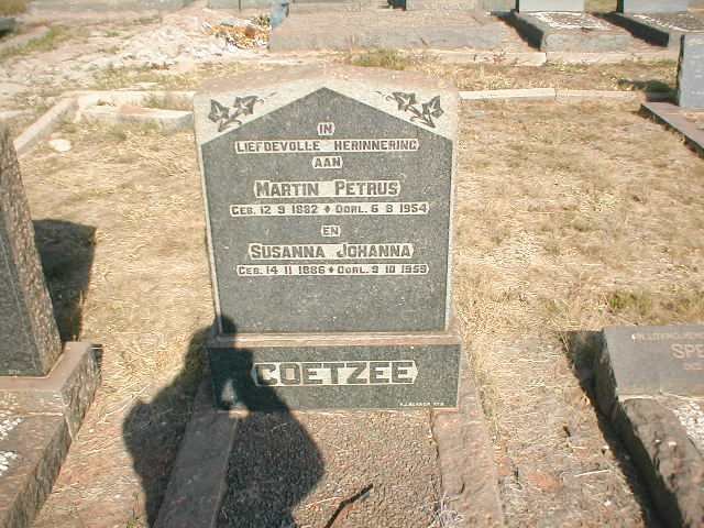 COETZEE Martin Petrus 1882-1954 &amp; Susanna Johanna 1886-1959
