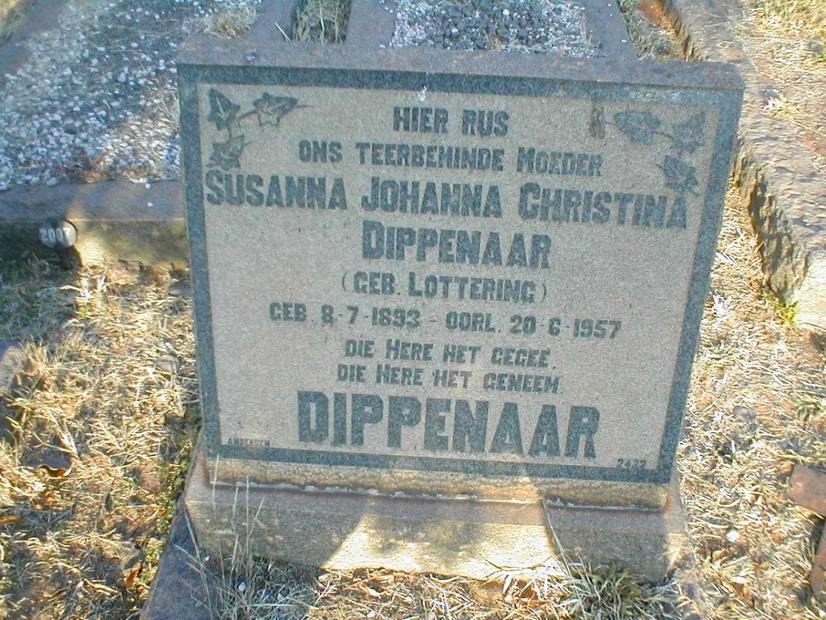 DIPPENAAR Susanna Johanna Christina nee LOTTERING 1893-1957