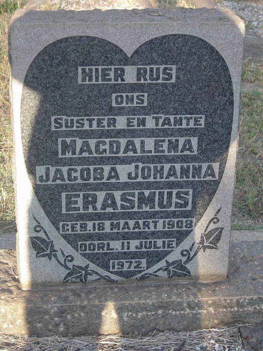 ERASMUS Magdalena Jacoba Johanna 1908-1972