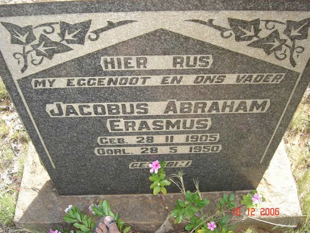 ERASMUS Jacobus Abraham 1905-1950